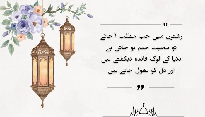 Rishte aur Duniya ke Matlabi Log Quotes in Urdu